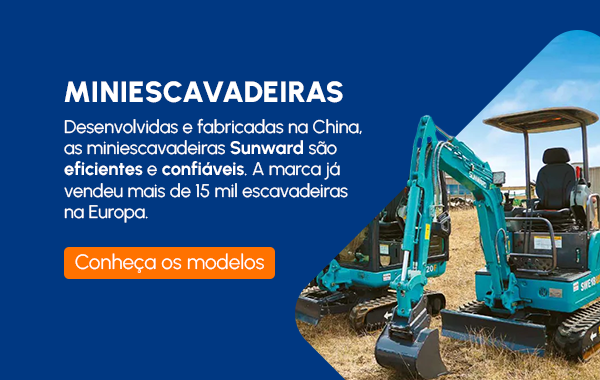 Banner da SGB escrito "Miniescavadeiras"