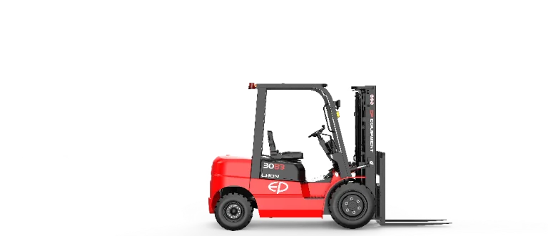 EFL302B3 EP Equipment — vista lateral Empilhadeira elétrica EFL302B3 EP Equipment de 3 toneladas, vista lateral